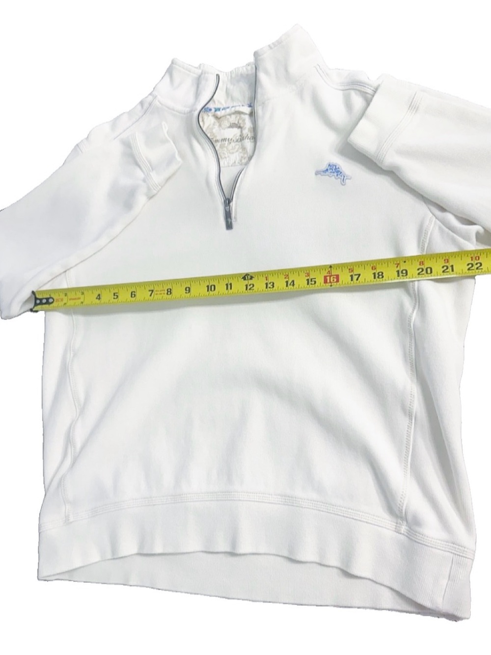 Tommy Bahama Ivory 1/4 Zip Pullover Sweatshirt Women’s Medium - Picture 6 of 9